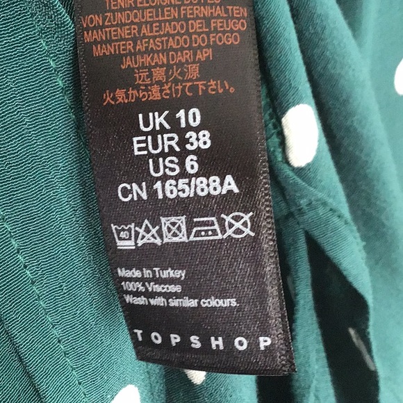 Topshop Oversized Polka Dot Button Up Top Sz 6 - Picture 8 of 8